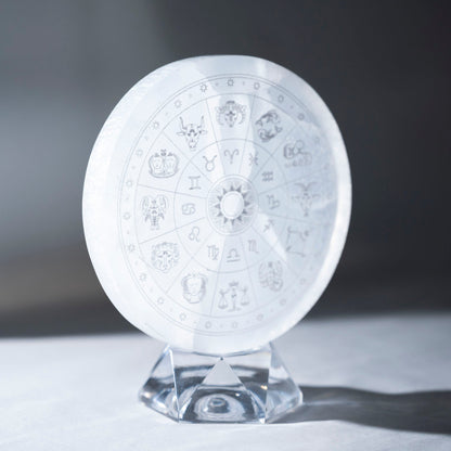 Selenite Astrology Disk - Green House Store
